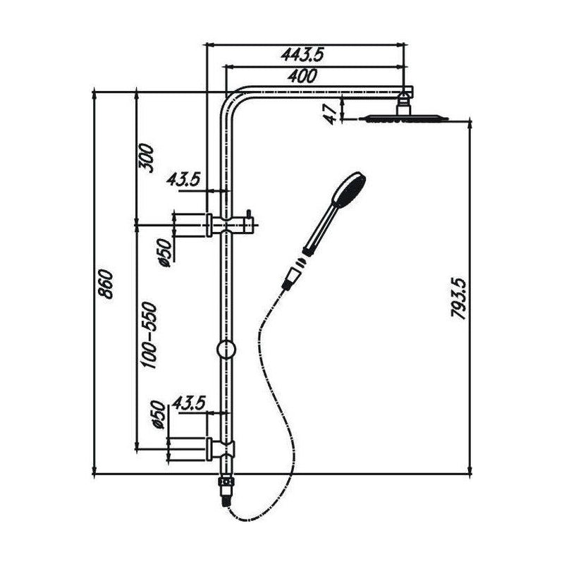 Chris Shower System With Rail — image 2