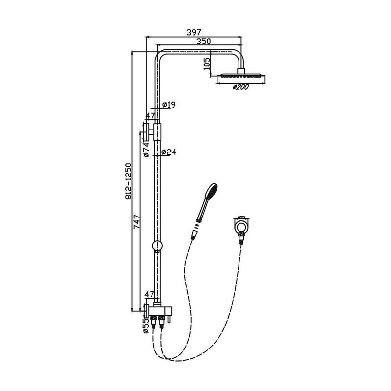 Logan Shower System With Rail — image 2