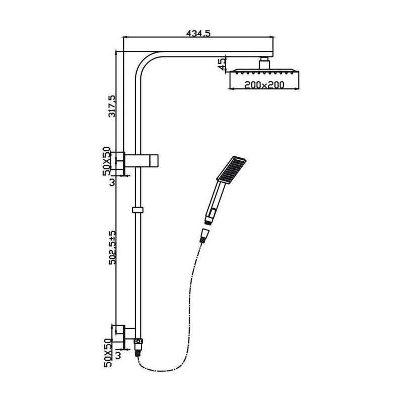 Bonza Shower System With Rail Black — image 2