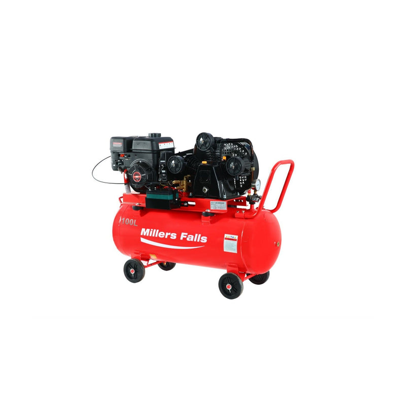 Millers Falls 7.5HP 100L 3 Cylinder Belt Drive Petrol Air Compressor — image 3