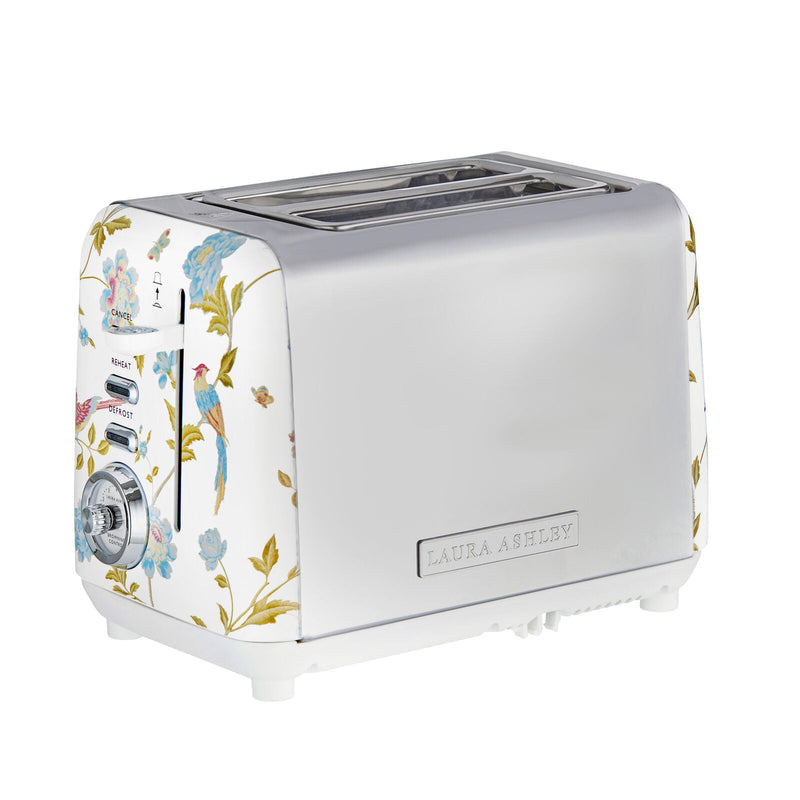 Laura Ashley Elveden Stove Top Kettle and 2 Slice Toaster Combo White & Silver — image 3