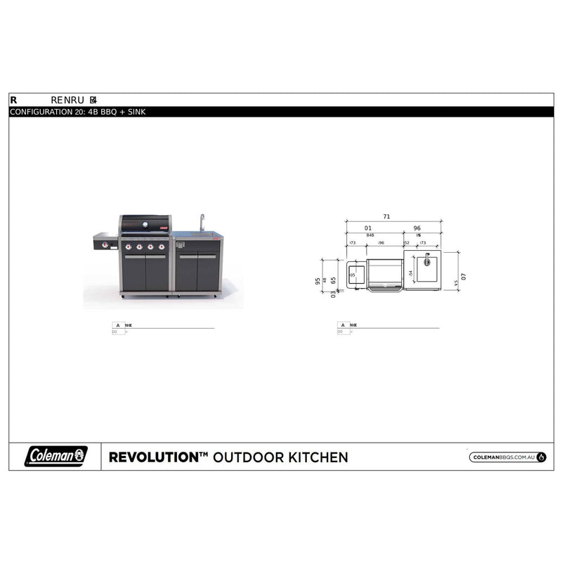 Coleman Revolution 4 Burner Kitchen with Sink Module - Matt Black — image 4