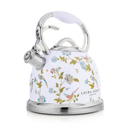 Laura Ashley Elveden Stove Top Kettle and 4 Slice Toaster Combo White & Silver — image 4
