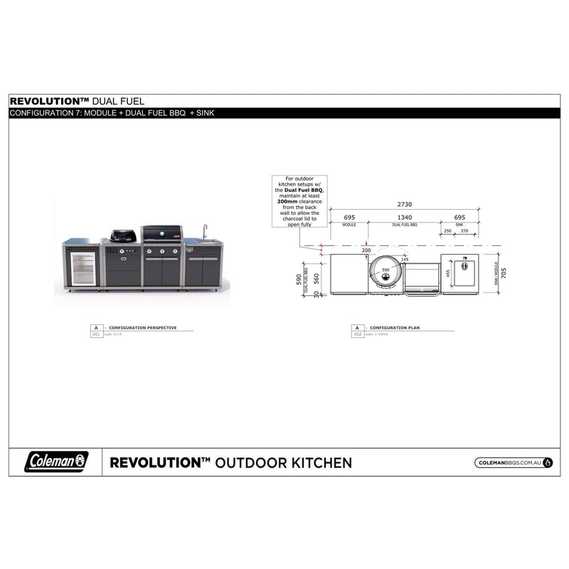 Coleman Revolution Dual Fuel Kitchen with Sink and Fridge Modules - Black Gloss — image 6