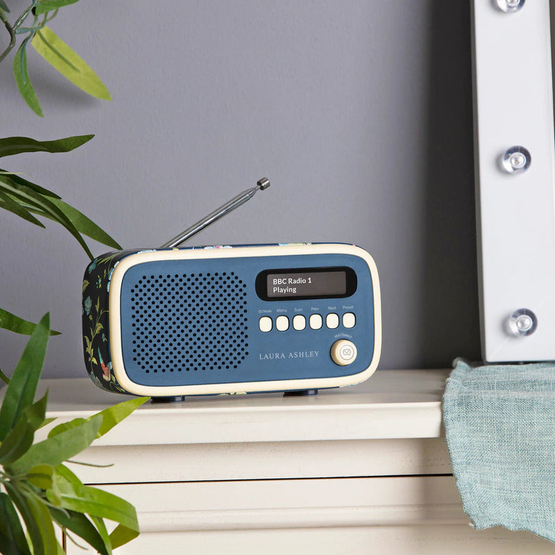 VQ Dexter DAB/DAB+ Digital & FM Radio Bluetooth Rechargeable Battery - Laura Ashley Elveden Navy — image 4
