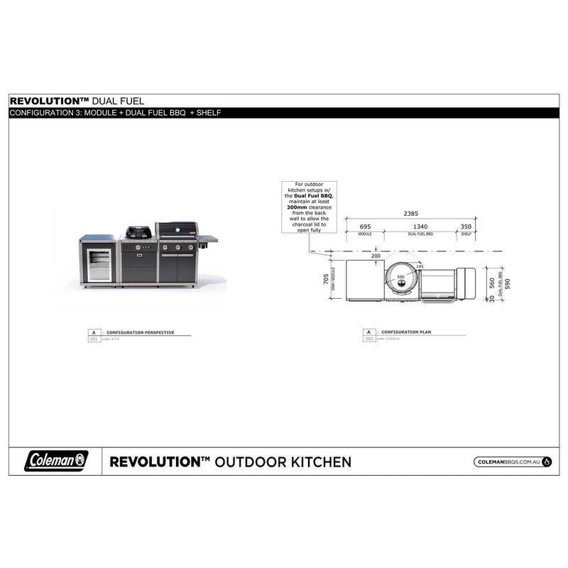 Coleman Revolution Dual Fuel Kitchen with Fridge Modules - Black Gloss — image 7