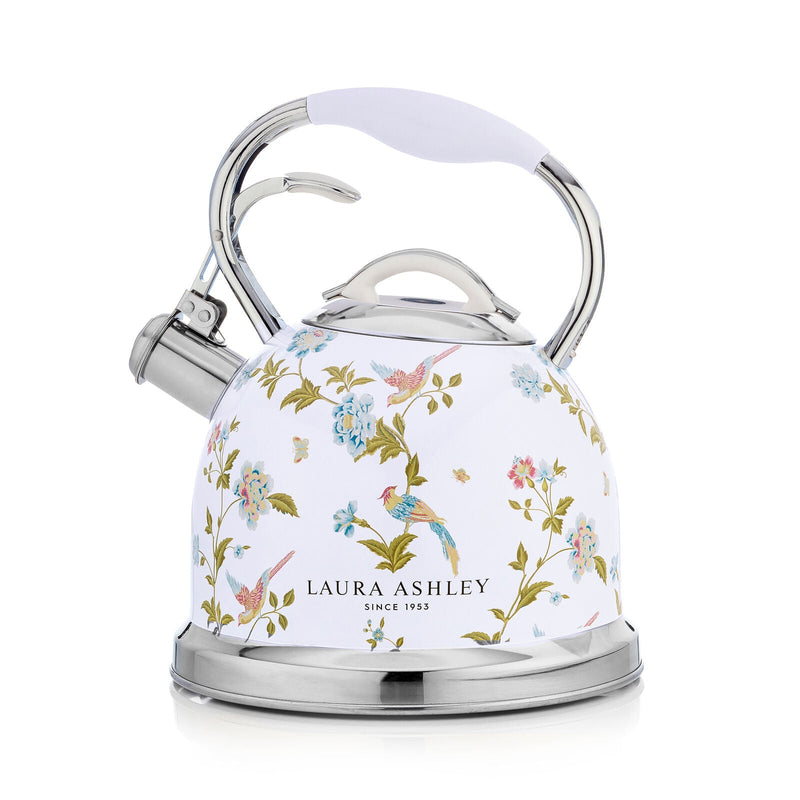 Laura Ashley Elveden Stove Top Kettle and 2 Slice Toaster Combo White & Silver — image 7