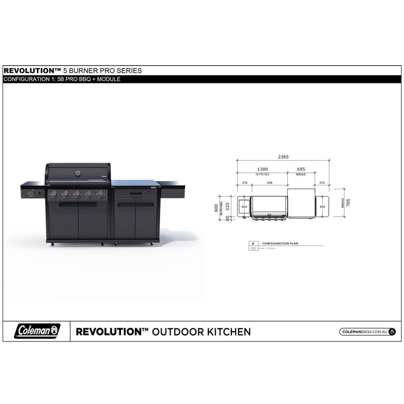 Coleman Pro Series 5 Burner Kitchen with Storage Module - Matt Black — image 8