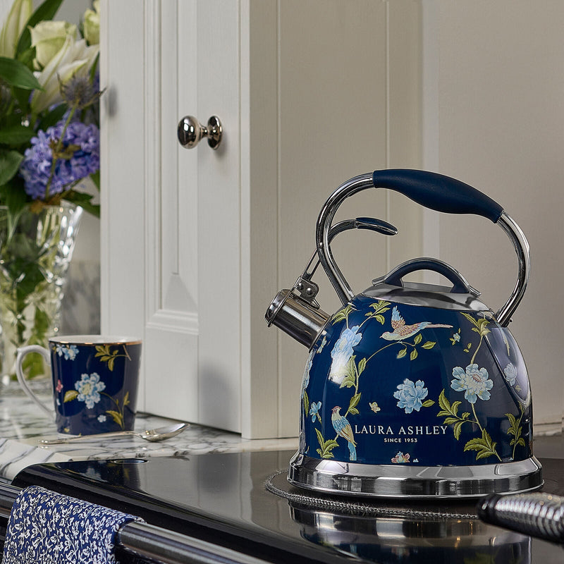 Laura Ashley Elveden Stove Top Kettle and 2 Slice Toaster Combo Blue & Silver — image 8