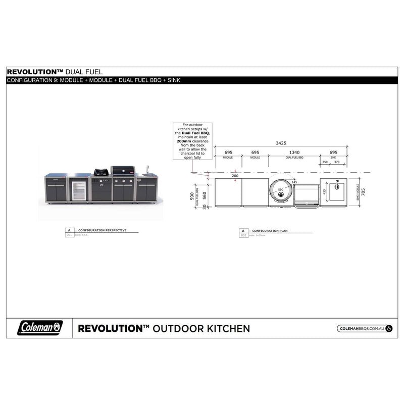 Coleman Revolution Dual Fuel Kitchen with Sink Fridge and Storage Modules - Matt Black — image 10