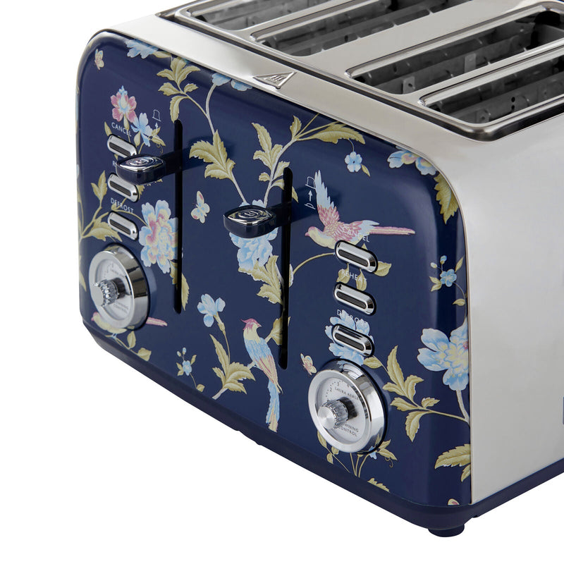 Laura Ashley Elveden Stove Top Kettle and 4 Slice Toaster Combo Blue & Silver — image 10