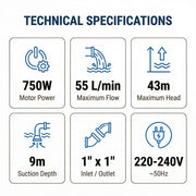 Rural Max Garden Pressure Pump with Automatic Pressure Control RM-JP100-E — image 9