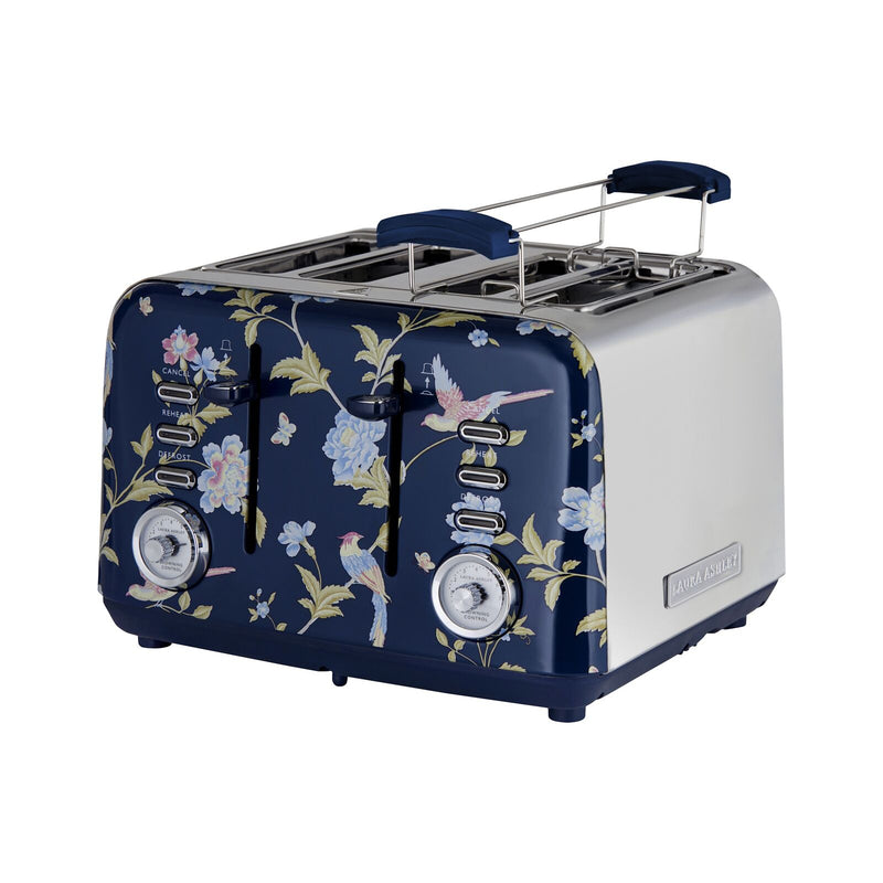 Laura Ashley Elveden Stove Top Kettle and 4 Slice Toaster Combo Blue & Silver — image 11