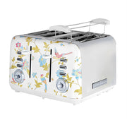 Laura Ashley Elveden Stove Top Kettle and 4 Slice Toaster Combo White & Silver — image 11