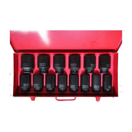 Ampro 3/4" Drive Metric Deep Impact Socket Set 14 Piece A5629 — image 1