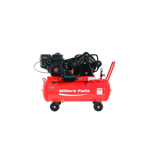 Millers Falls 7.5HP 100L 3 Cylinder Belt Drive Petrol Air Compressor — image 1