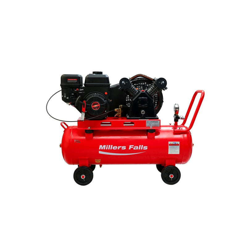 Millers Falls 7.5HP 70L 2 Cylinder Belt Drive Petrol Air Compressor — image 1