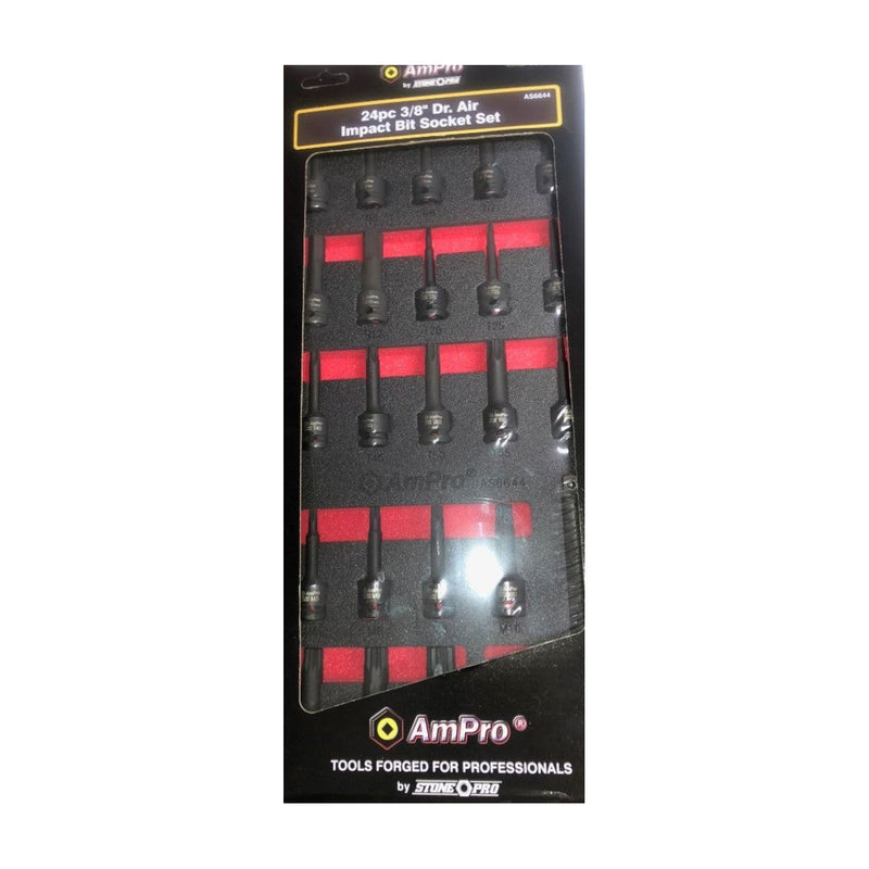 Ampro 3/8" Drive Impact Bit Socket Set 24 Piece AS6644 — image 1