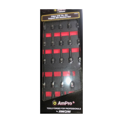 Ampro 3/8" Drive Impact Bit Socket Set 24 Piece AS6644 — image 1