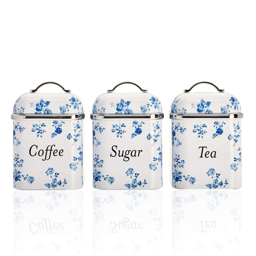 Laura Ashley China Rose Canister Set of 3 White — image 1
