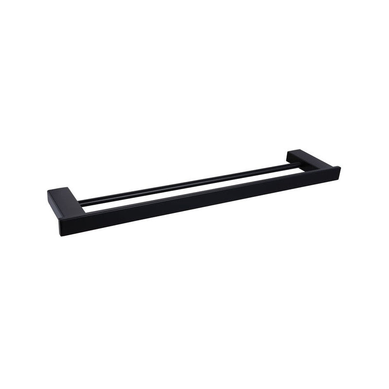 Black 600Mm Double Towel Rail — image 1