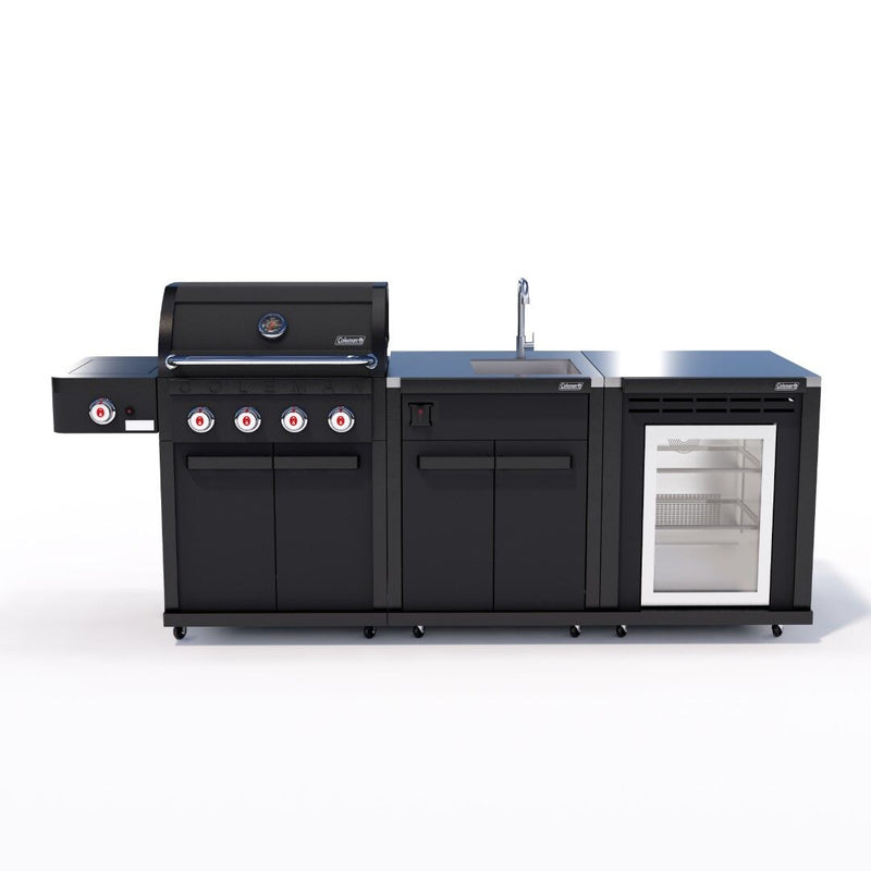 Coleman Revolution 4 Burner Kitchen with Sink and Fridge Module - Matt Black — image 1
