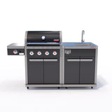 Coleman Revolution 4 Burner Kitchen with Sink Module - Black Gloss