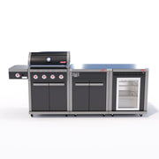 Coleman Revolution 4 Burner Kitchen with Storage (No Drawer) and Fridge Modules - Black Gloss — image 1