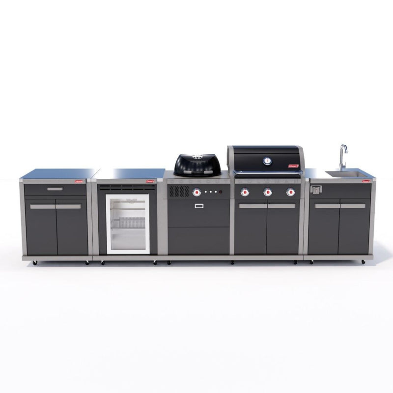 Coleman Revolution Dual Fuel Kitchen with Sink Fridge and Storage Modules - Black Gloss — image 1