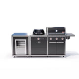 Coleman Revolution Dual Fuel Kitchen with Fridge Modules - Black Gloss