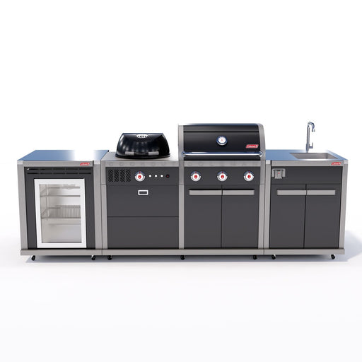 Coleman Revolution Dual Fuel Kitchen with Sink and Fridge Modules - Black Gloss — image 1