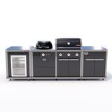 Coleman Revolution Dual Fuel Kitchen with Storage (No Drawer) and Fridge Modules - Black Gloss