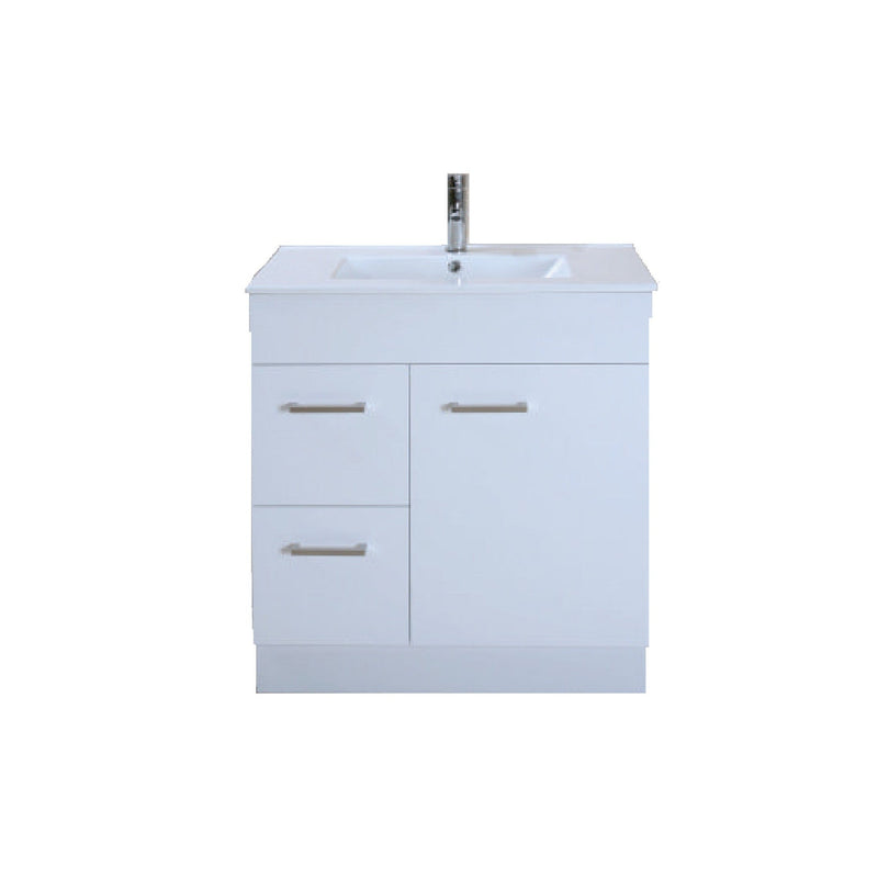 Euro 750mm Slim Vanity Unit 2 Door [Design: LHD Drawer] — image 1