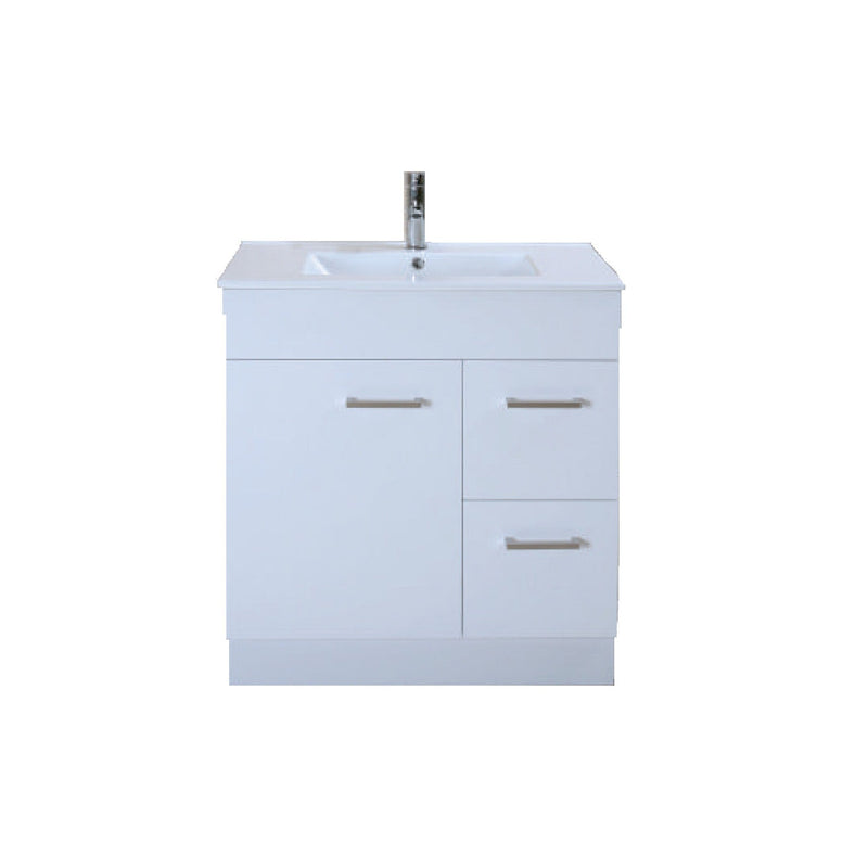 Euro 750mm Slim Vanity Unit 2 Door [Design: RHD Drawer] — image 1