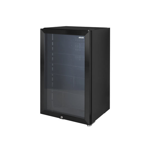 Heller 98L Black Beverage Cooler Glass Bar Fridge w/ Internal Fan HBC98F — image 1
