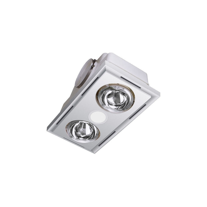 Heller White 3 In 1 Bathroom Exhaust with LED Light HBH2W — image 1