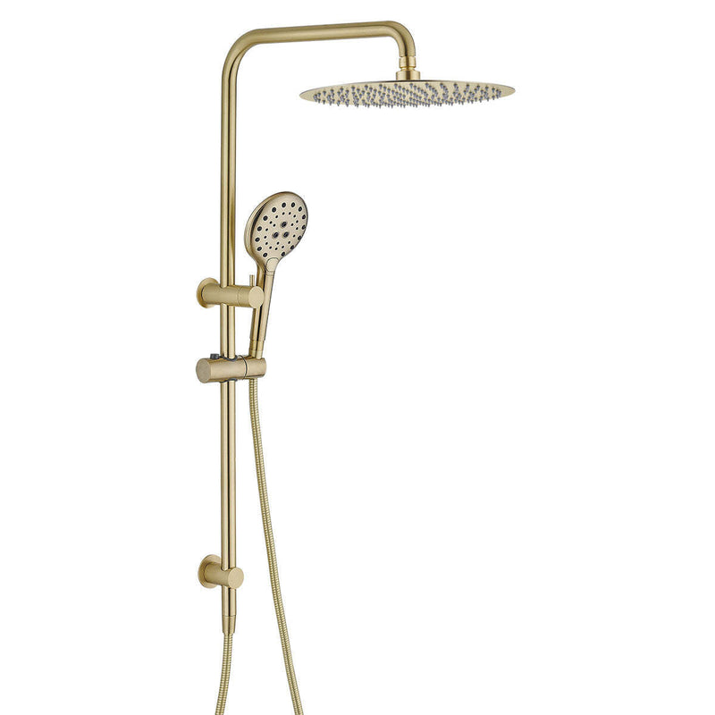 Ideal Shower System With Rail Brushed Gold — image 1