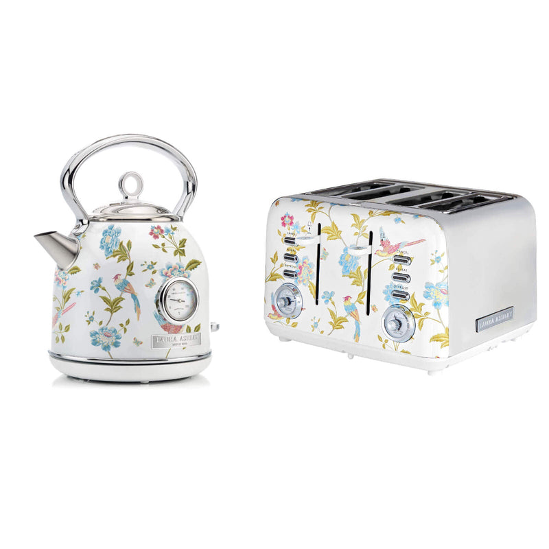 Laura Ashley Elveden 1.7L Kettle and 4 Slice Toaster Combo White — image 1