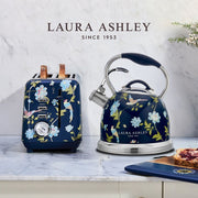 Laura Ashley Elveden Stove Top Kettle and 2 Slice Toaster Combo Blue & Silver — image 1