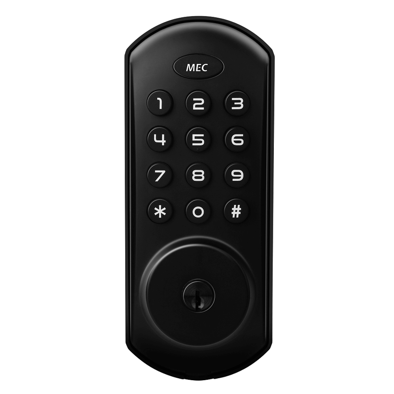 MEC Smart Electronic Security Lock 20 User Pin Codes Matt Black — image 1