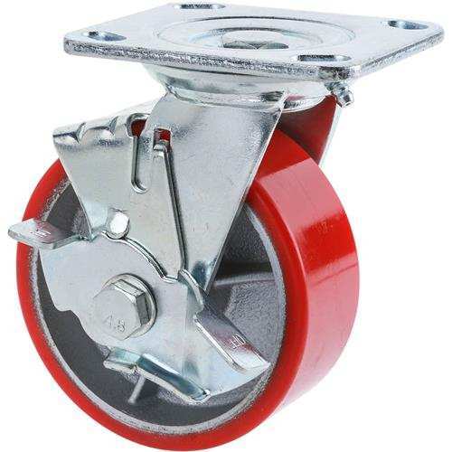 6" Heavy Duty Polyurethane Wheel Caster Swivel With Break — image 1
