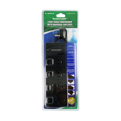 Ultracharge Power Board 4 Switch Surge Black — image 1