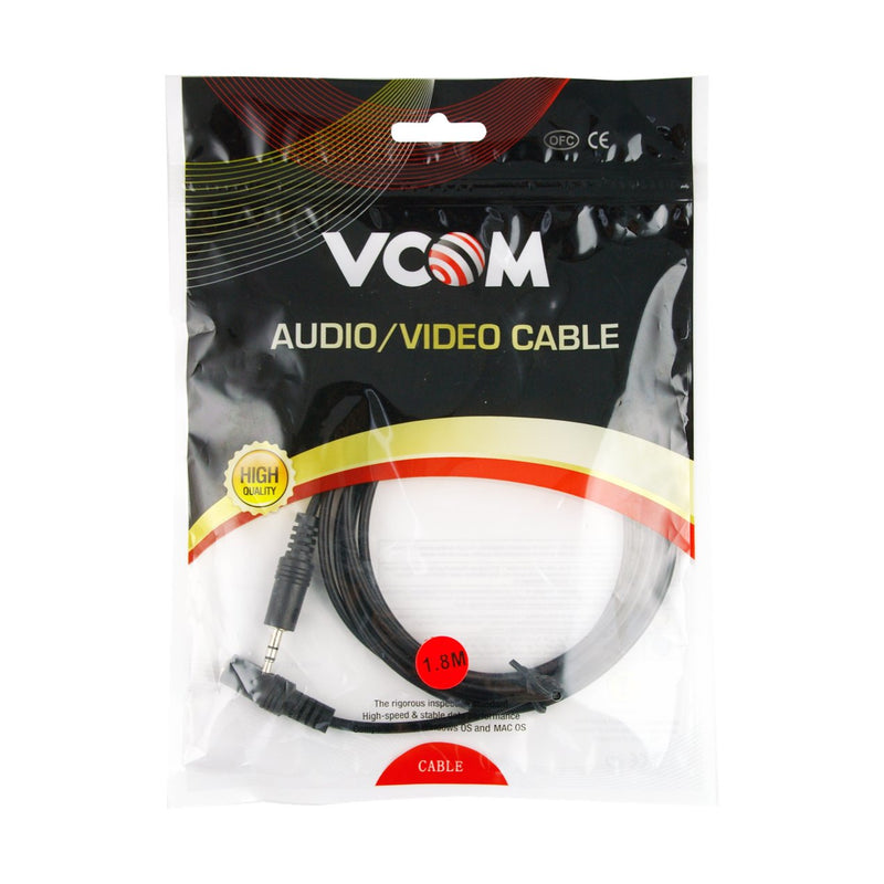 Vcom 3.5St M/3.5St F Lead Nickel Plated Black 1.8M — image 1