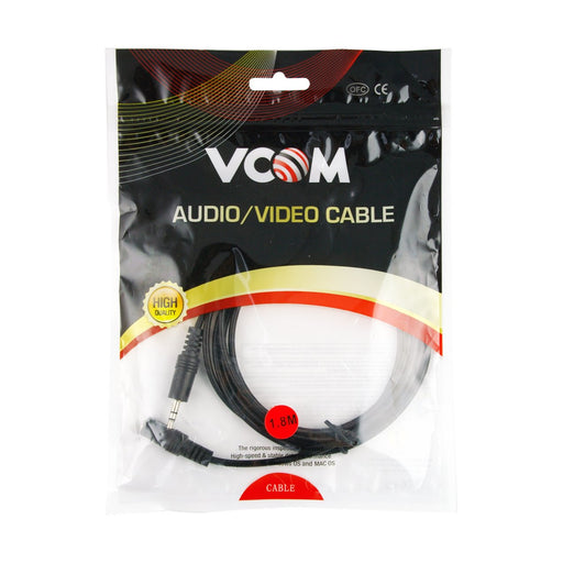 Vcom 3.5St M/3.5St F Lead Nickel Plated Black 1.8M — image 1