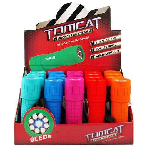 Tomcat 3.5" 9 Led Rubber Torch Xt019X — image 1