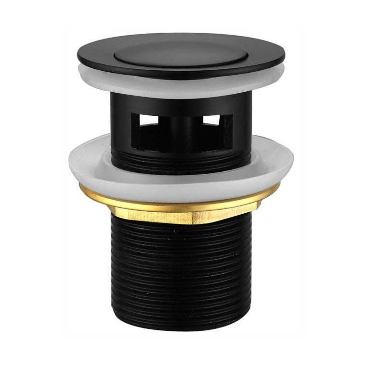 Push Plug Waste with Over Flow 32mm Black — image 1