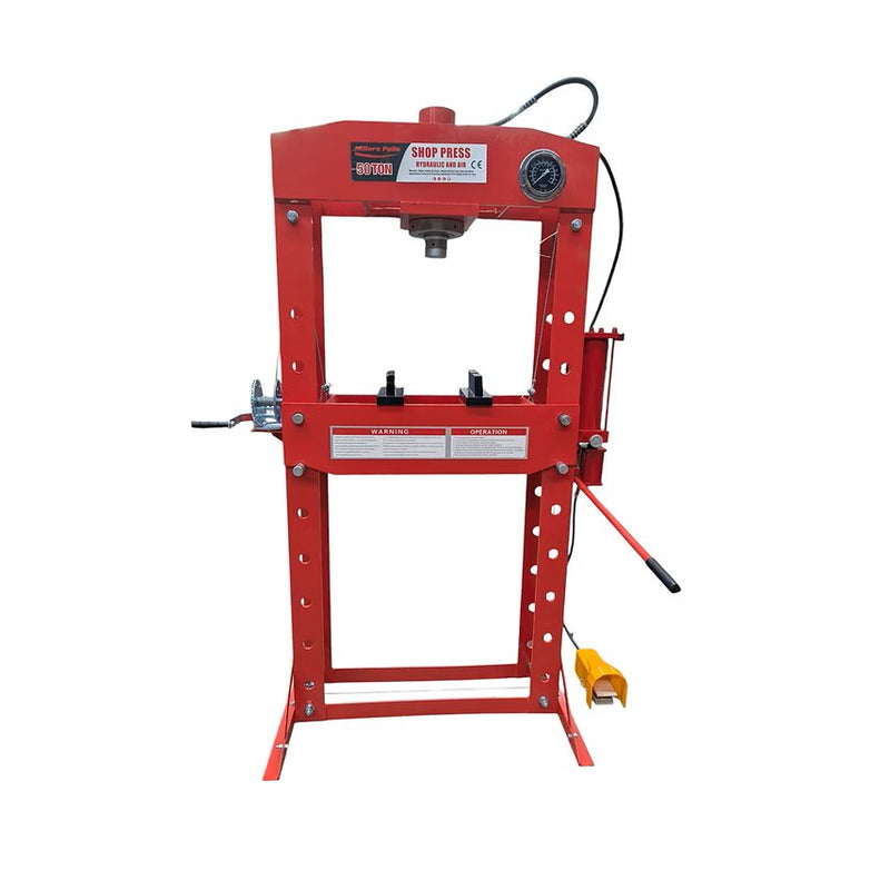 Millers Falls 50 Ton Air Hydraulic Shop Press w/ Foot Valve PRESALR50T — image 1