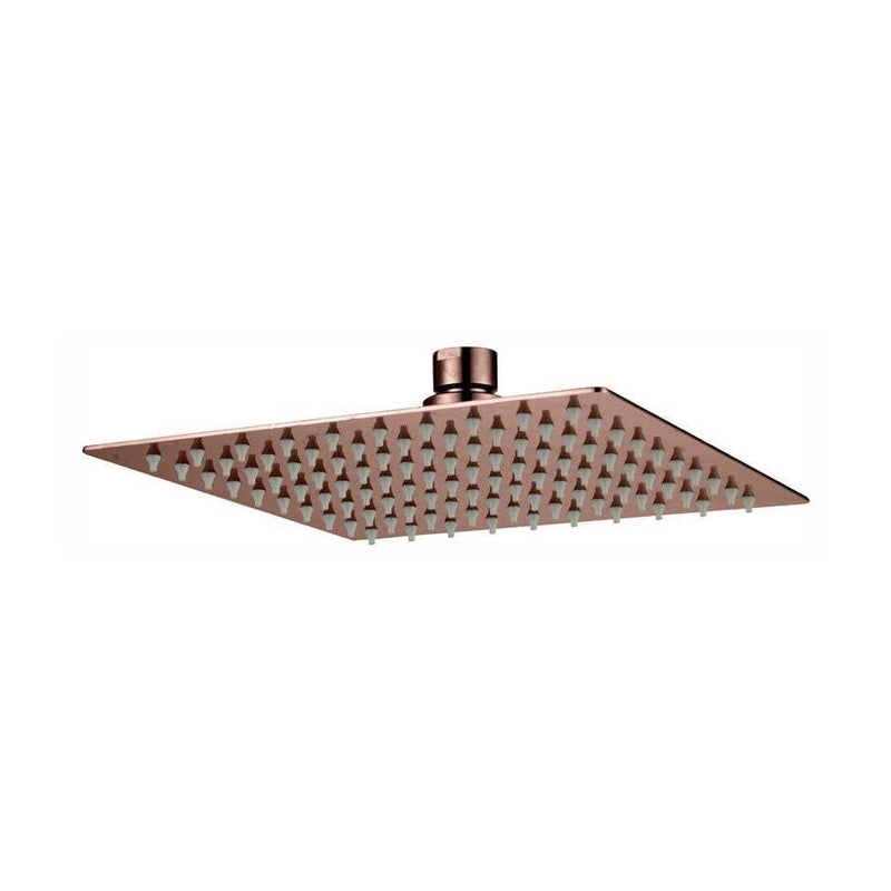 Stainless Steel Shower Head Square 200mm x 200mm x 2mm Rose Gold — image 1