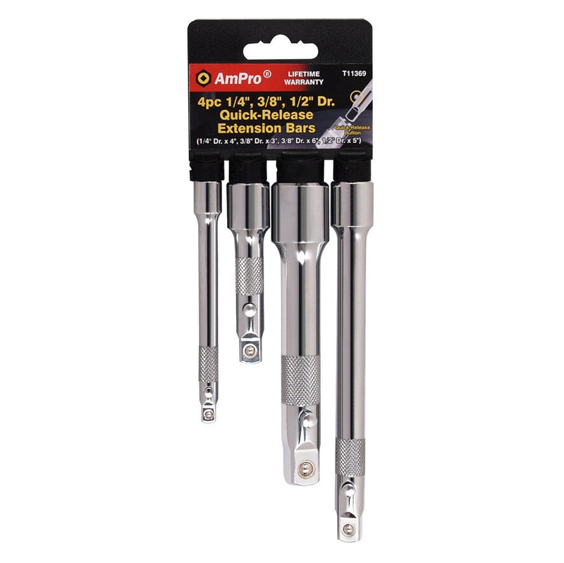 Ampro 1/4" 3/8" 1/2" Drive Extension Set 4 Piece T11369 — image 1
