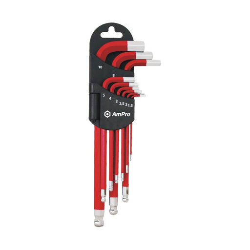Ampro Metric Magnetic Long Arm Hex Wrench Set 9 Piece T22984 — image 1